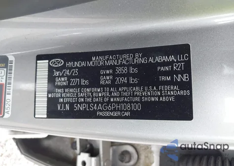 2023 Hyundai Elantra Sel из США, поврежденный, VIN 5NPLS4AG6PH108100